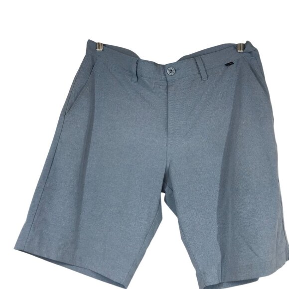 TRAVIS MATHEW -MEN'S 34 - BLUE POLYESTER CASUAL SHORTS - Picture 1 of 5